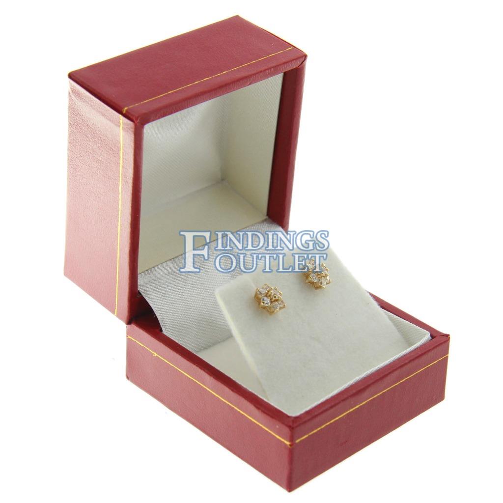 Red Deluxe Leatherette Earring Jewelry Display Box 1 3/4x2x 1 1/2" 