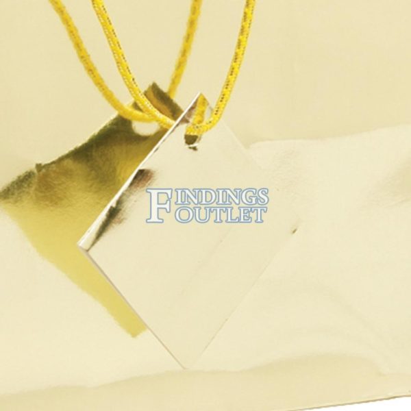 Glossy Paper Metallic Gold Gift Tote Bag Rope Handle 20 Pack 3" x 2" x 3.5" - Image 2