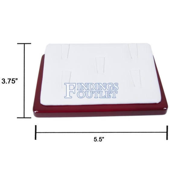 Rosewood White Faux Leather 5 Ring Jewelry Display Holder Showcase Tray Stand - Image 5