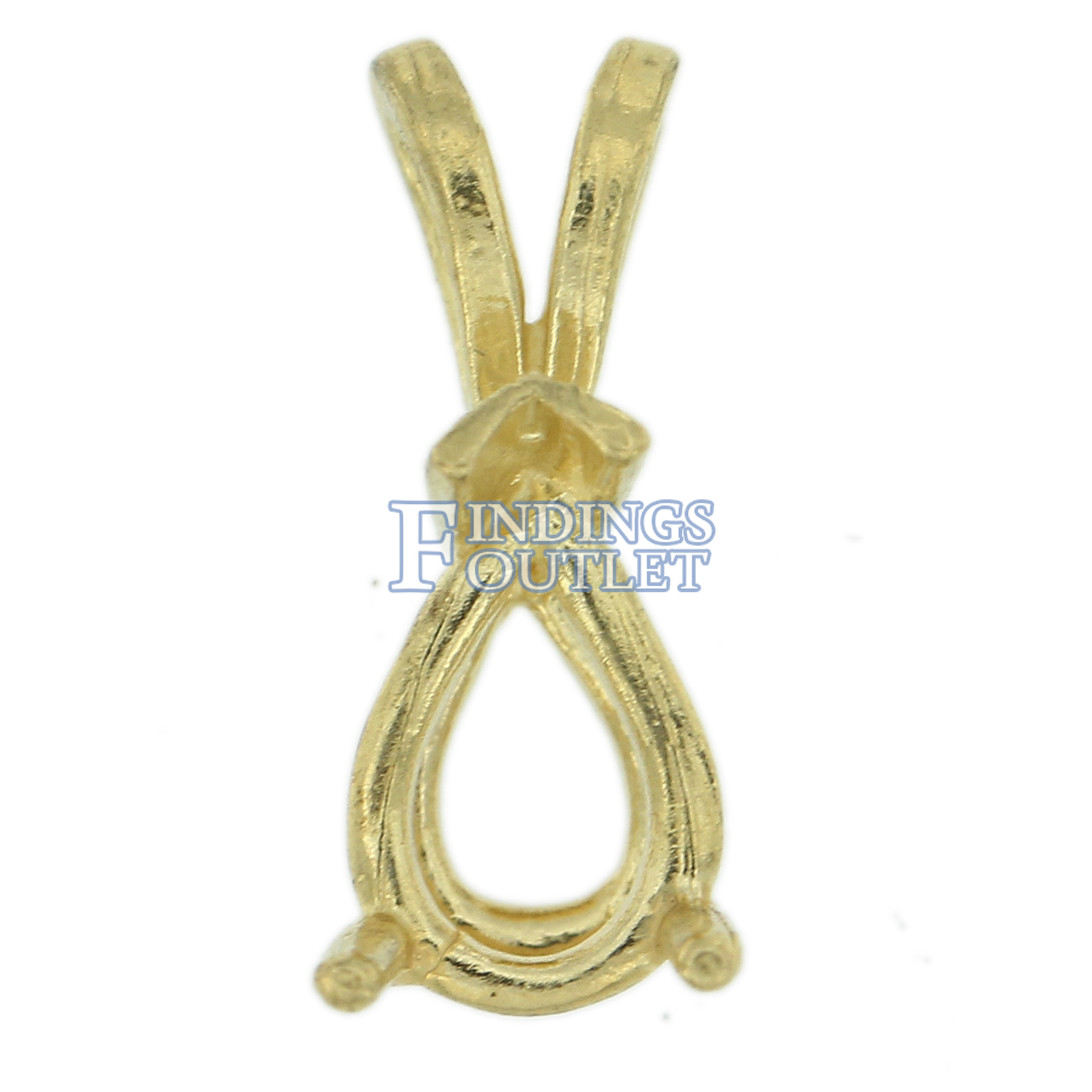 thumbnail image 2 of 14k Yellow Gold Round Pendant Setting – Rabbit Ear Bail – Fits 0.05ct To 5.00ct Stones 2 of 5
