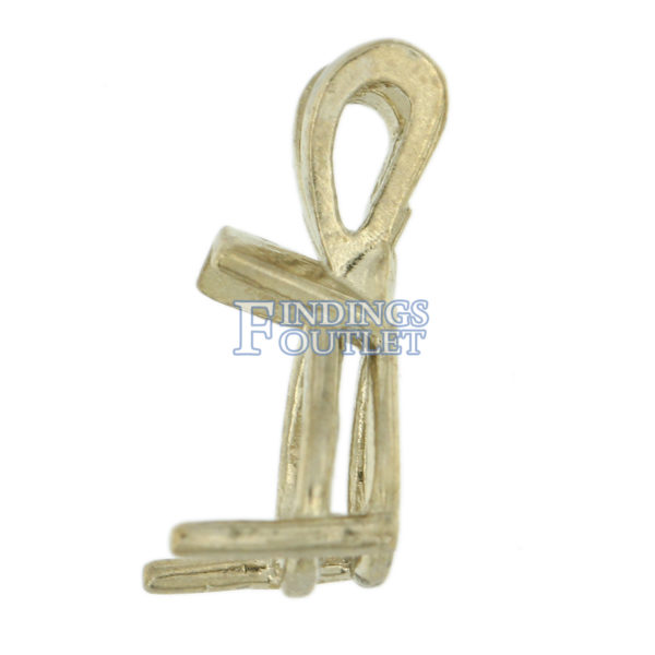 14K White Gold V-End Pear Pendant Setting Rabbit Ear Bail Mounting 0.13ct - 9.35ct - Image 4