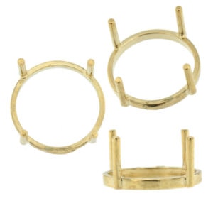 14K Yellow Gold Round Low Base Head Setting Mounting 4 Prong 0.03ct - 9.00ct