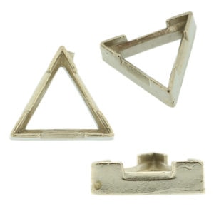 14K White Gold Triangle Low Base Head Setting Mounting V-Ends 0.12ct - 2.00ct