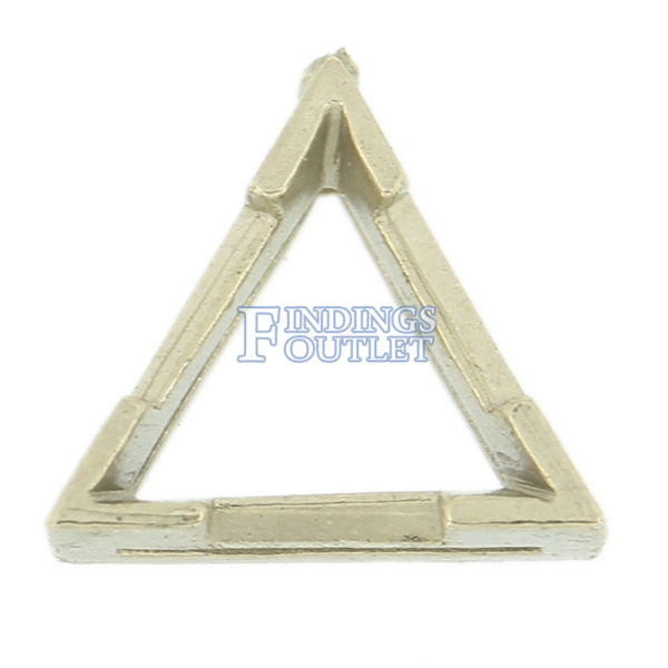 14K White Gold Triangle Wire Basket Setting Mounting V-Ends 3 Prong - Image 3