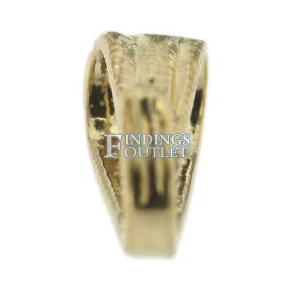 14k Yellow Gold Tapered Pendant Bail Jewelry Findings For Chain Necklace - Image 3