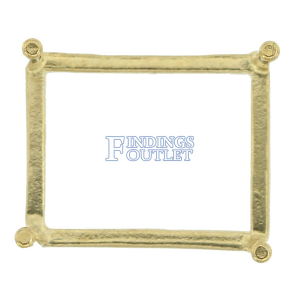 14K Yellow Gold Emerald Low Base Head Setting Mounting 4 Prong - Image 3