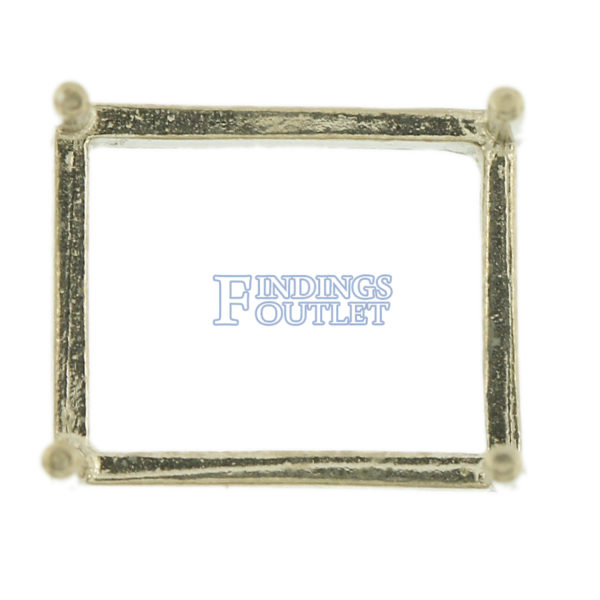 14K White Gold Emerald Low Base Head Setting Mounting 4 Prong - Image 3
