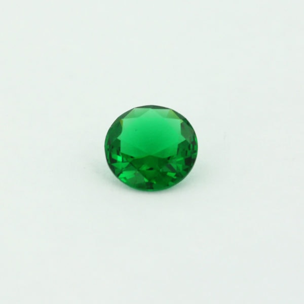 Loose Round Cut Emerald CZ Gemstone Cubic Zirconia May Birthstone Front