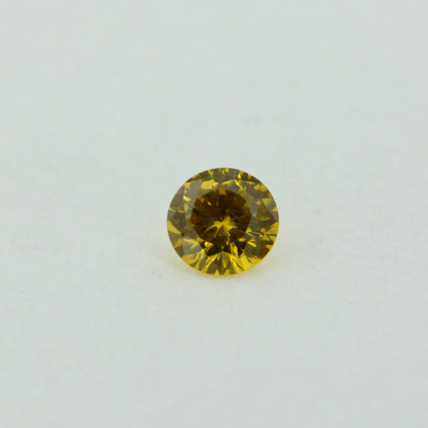 Loose Round Cut Citrine CZ Gemstone Cubic Zirconia November Birthstone Front