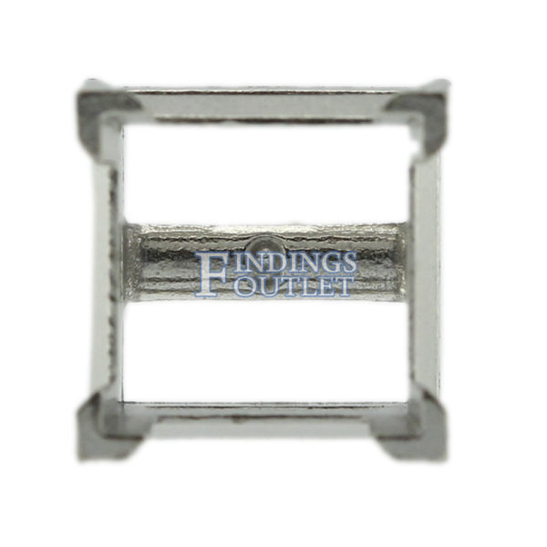 14k White Gold V-End Princess Cut Stud Earring Mounting Setting Screw Back Post - Image 3