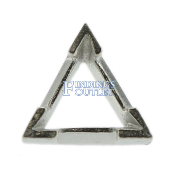 14k White Gold V-End Triangle Stud Earring Mounting Setting Push Back Post - Image 3