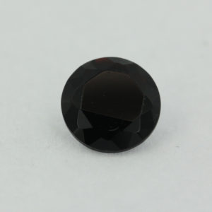 Loose Round Cut Black Onyx CZ Gemstone Faceted Cubic Zirconia Front