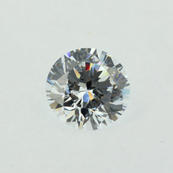 Loose Round Cut White CZ Gemstone Cubic Zirconia April Birthstone Front