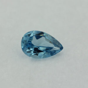 Loose Pear Shape Aquamarine CZ Gemstone Cubic Zirconia March Birthstone Front