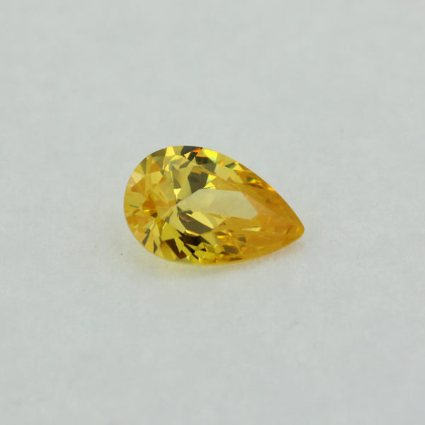 Loose Pear Shape Citrine CZ Gemstone Cubic Zirconia November Birthstone Front