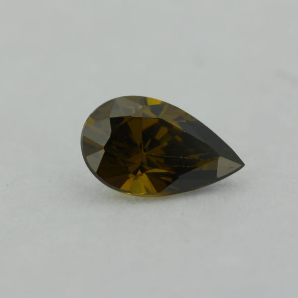 Loose Pear Shape Peridot CZ Gemstone Cubic Zirconia August Birthstone Front