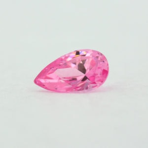 Loose Pear Shape Pink CZ Gemstone Cubic Zirconia October Birthstone Front