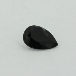 Loose Pear Shape Black Onyx CZ Gemstone Faceted Cubic Zirconia Front