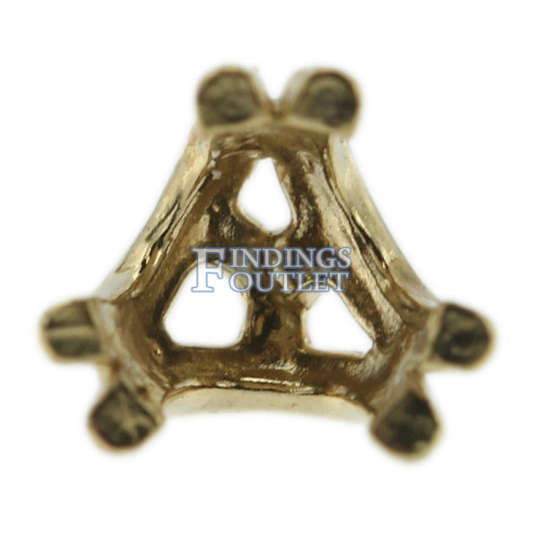 14k Yellow Gold Round Stud Earring Mounting Setting Push Back Post Double Prong - Image 3