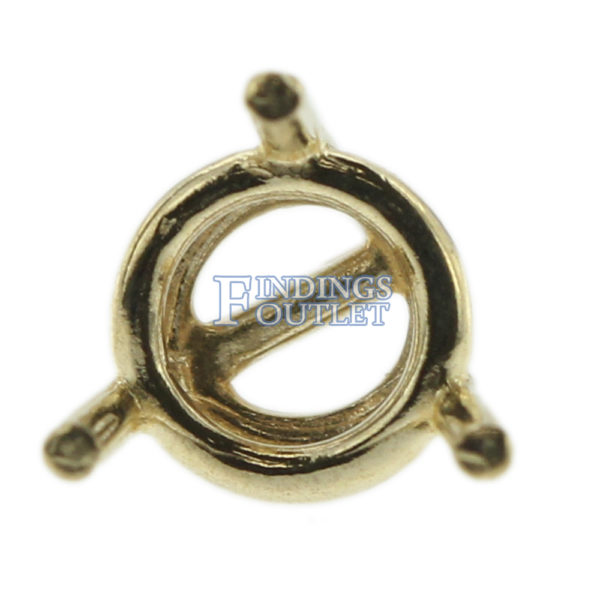 14k Yellow Gold Round Wire Basket Stud Earring Mounting Setting Screw Back Post - Image 3