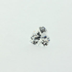 Loose Heart Shape Clear CZ Gemstone Cubic Zirconia April Birthstone Front