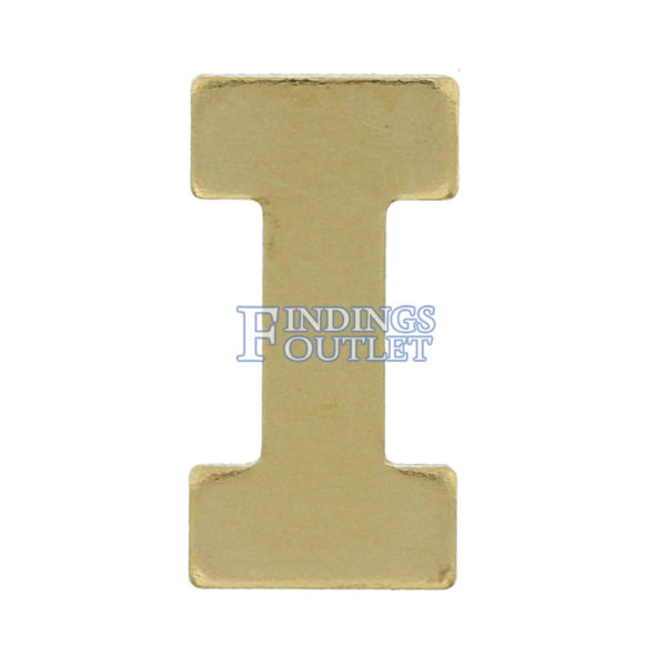 14k White or Yellow Gold "I" Block Initial Letter Nameplate Personalized Jewelry - Image 3