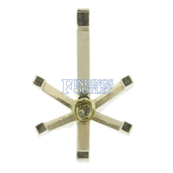 14K White Gold Pear 6 Prong Peg Head Setting Standard Style For Center Stone USA - Image 3