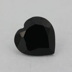 Loose Heart Shape Black Onyx CZ Gemstone Faceted Cubic Zirconia Front
