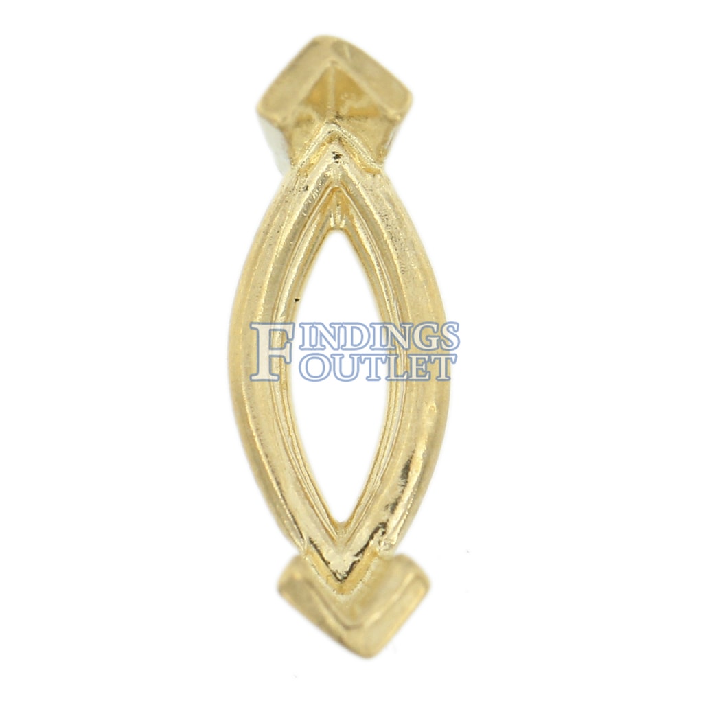 14K Yellow Gold Marquise Wire Basket Setting Mounting V-End Prongs 0.05ct-4.00ct 