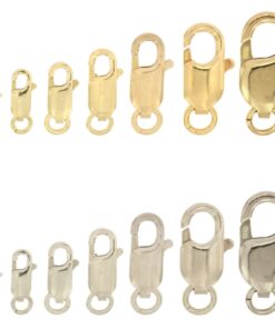 thumbnail image 2 of 2 Sterling Silver Lobster Claw Clasps – 7mm X 13mm, Closed Ring, #44005 2 of 5