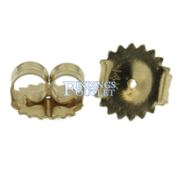 14K Solid Yellow Gold Replacement Single Friction Push Back for Stud Earrings - Image 7
