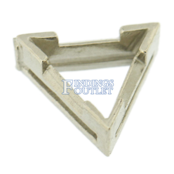 14K White Gold Triangle Wire Basket Setting Mounting V-Ends 3 Prong - Image 4