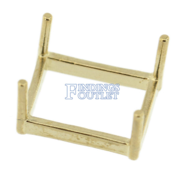 14K Yellow Gold Emerald Low Base Head Setting Mounting 4 Prong - Image 4