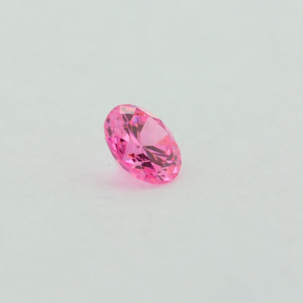 Loose Round Cut Pink CZ Gemstone Cubic Zirconia October Birthstone Side