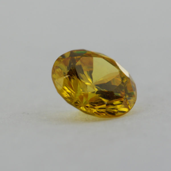 Loose Round Cut Citrine CZ Gemstone Cubic Zirconia November Birthstone Angle