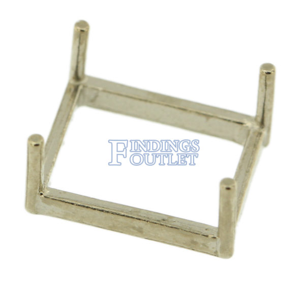 14K White Gold Emerald Low Base Head Setting Mounting 4 Prong - Image 4