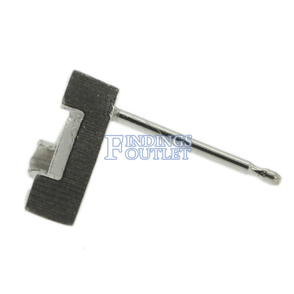 14k White Gold V-End Triangle Stud Earring Mounting Setting Push Back Post - Image 4