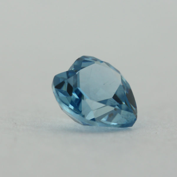 Loose Heart Shape Aquamarine CZ Gemstone Cubic Zirconia March Birthstone Side