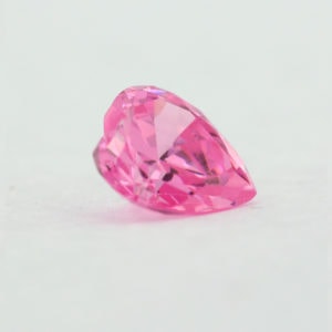 Loose Heart Shape Pink CZ Gemstone Cubic Zirconia October Birthstone Side