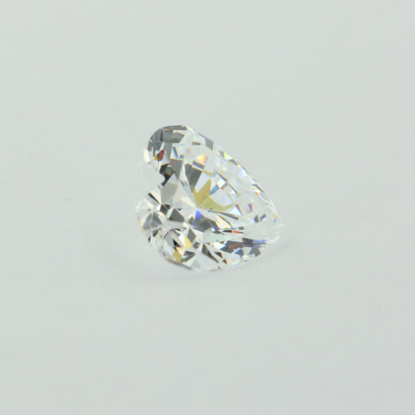 Loose Heart Shape White CZ Gemstone Cubic Zirconia April Birthstone Side