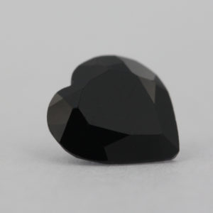 Loose Heart Shape Black Onyx CZ Gemstone Faceted Cubic Zirconia Side