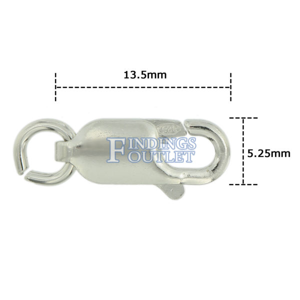Sterling Silver 925 Lobster Clasp Bracelet Chain Replacement Lock 13.5x5.25mm - Image 3