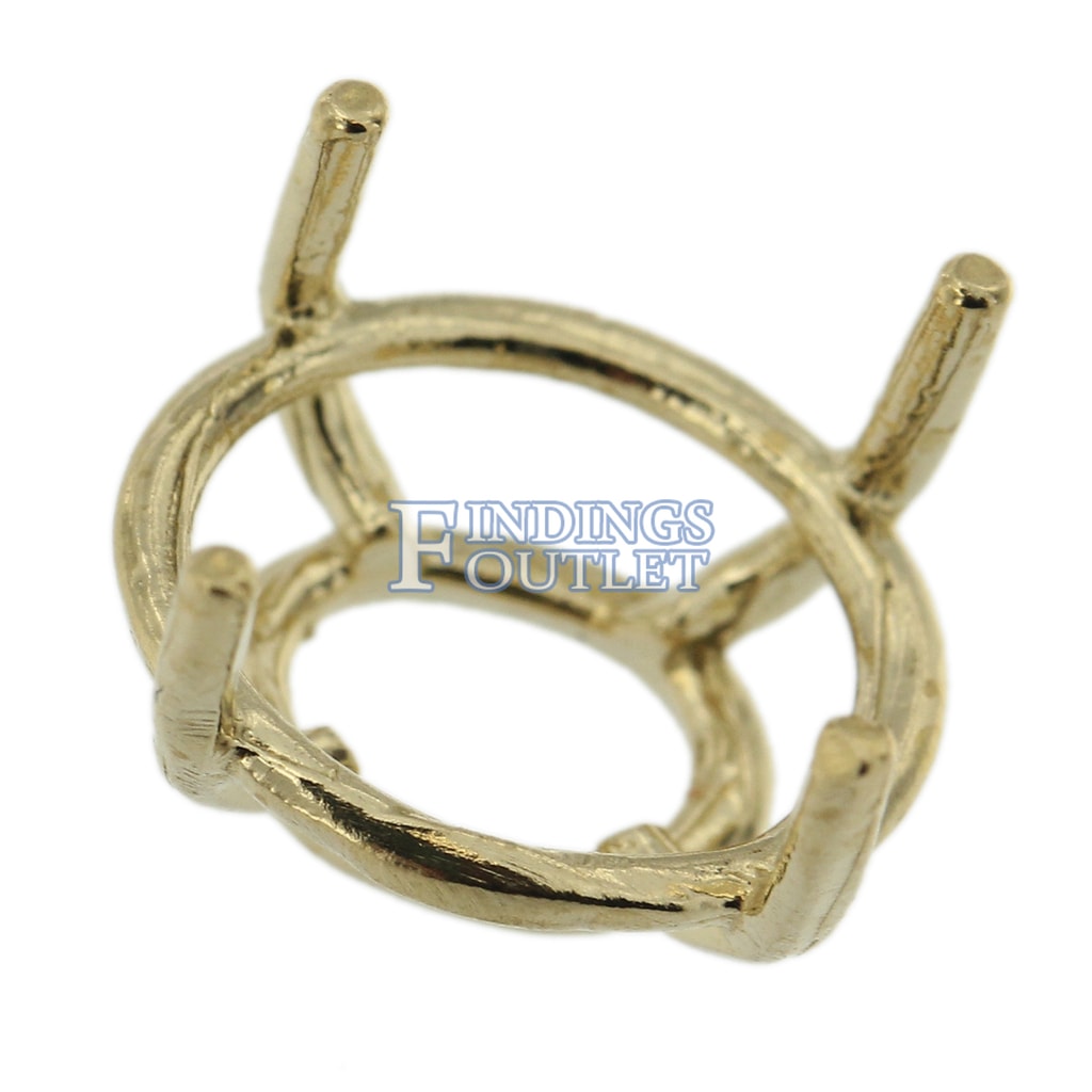 14K Yellow Gold Round Pre-Notched Basket Setting Mounting 4 Prong 2mm-10.5mm USA