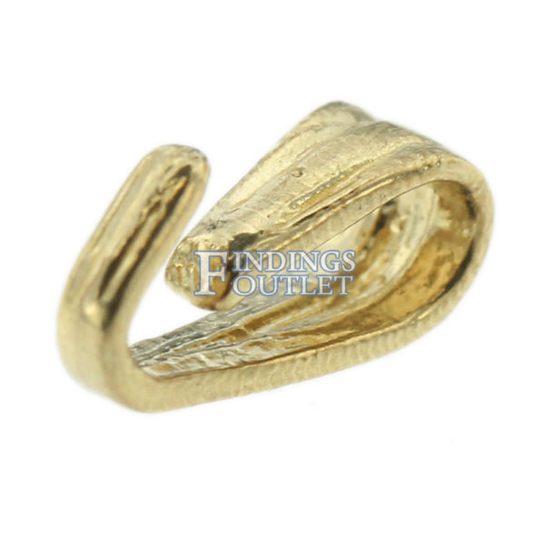 14k Yellow Gold Tapered Pendant Bail Jewelry Findings For Chain Necklace - Image 5
