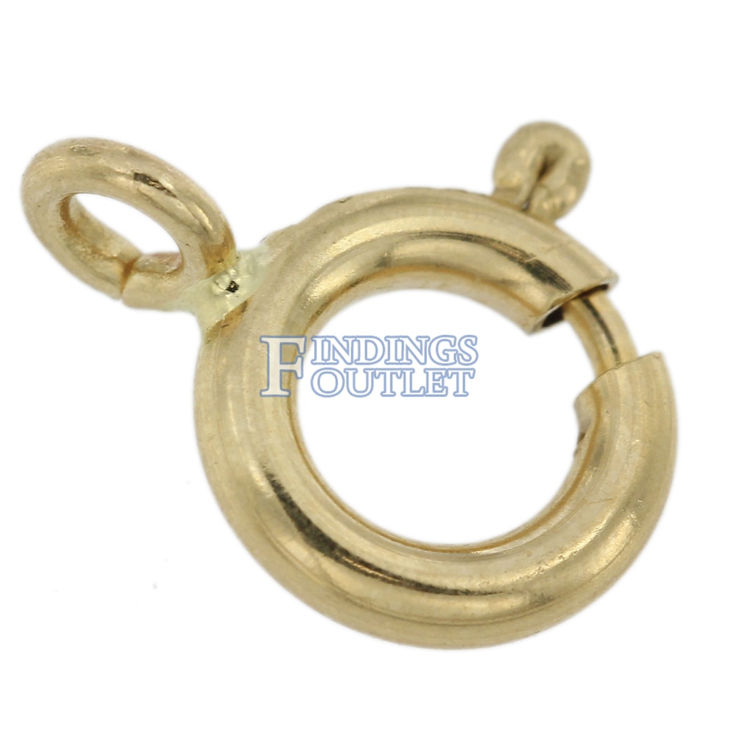 4.5mm STAMPED 14k Yellow Gold Heavy weight Spring Ring Clasp OPEN Jump Ring USA 