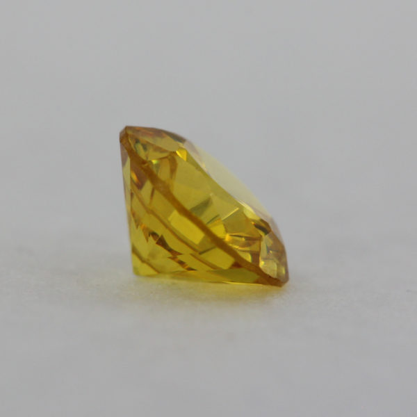 Loose Round Cut Citrine CZ Gemstone Cubic Zirconia November Birthstone Side