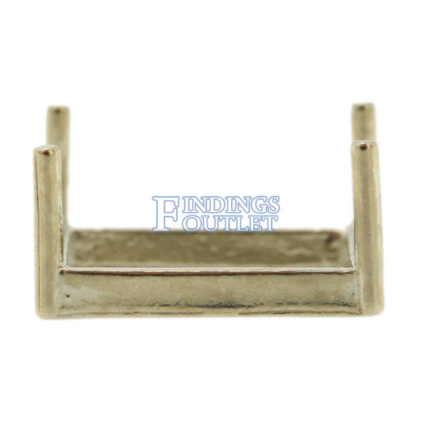 14K White Gold Emerald Low Base Head Setting Mounting 4 Prong - Image 5