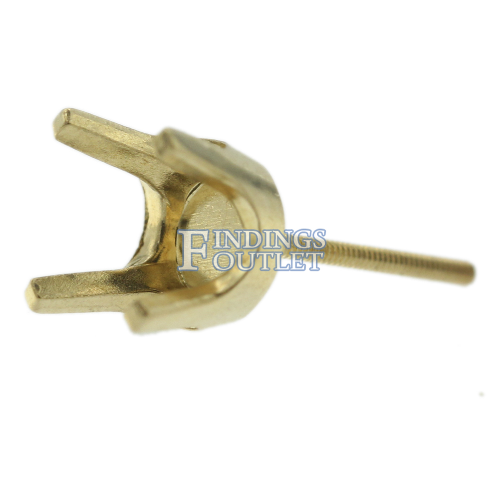 14k Yellow Gold Heart Shape Stud Earring Mounting / Setting – Push Back Post, 4 Prong – Findings Outlet (USA Made)