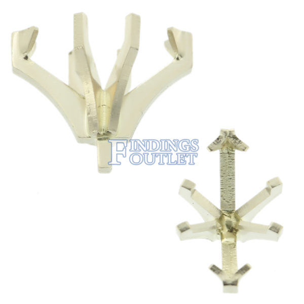 14K White Gold V-End Marquise 6 Prong Peg Head Setting Standard For Center Stone - Image 5