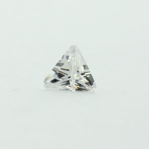 Loose Triangle Cut Clear CZ Gemstone Cubic Zirconia April Birthstone Side